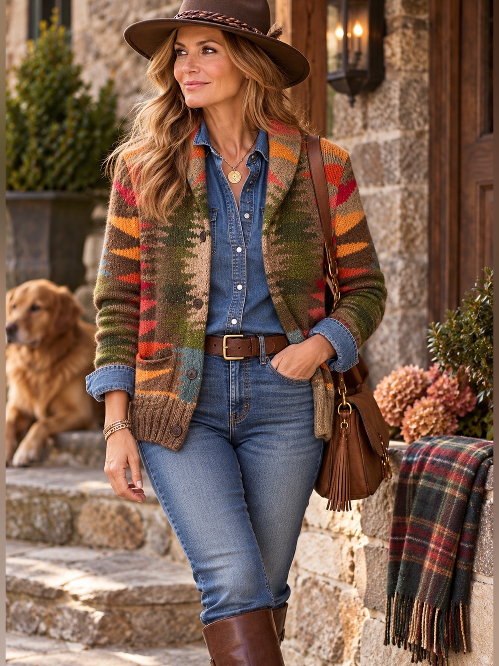 Ralph Lauren Denim & Supply Southwestern Wool Alpaca Cardigan Sweater